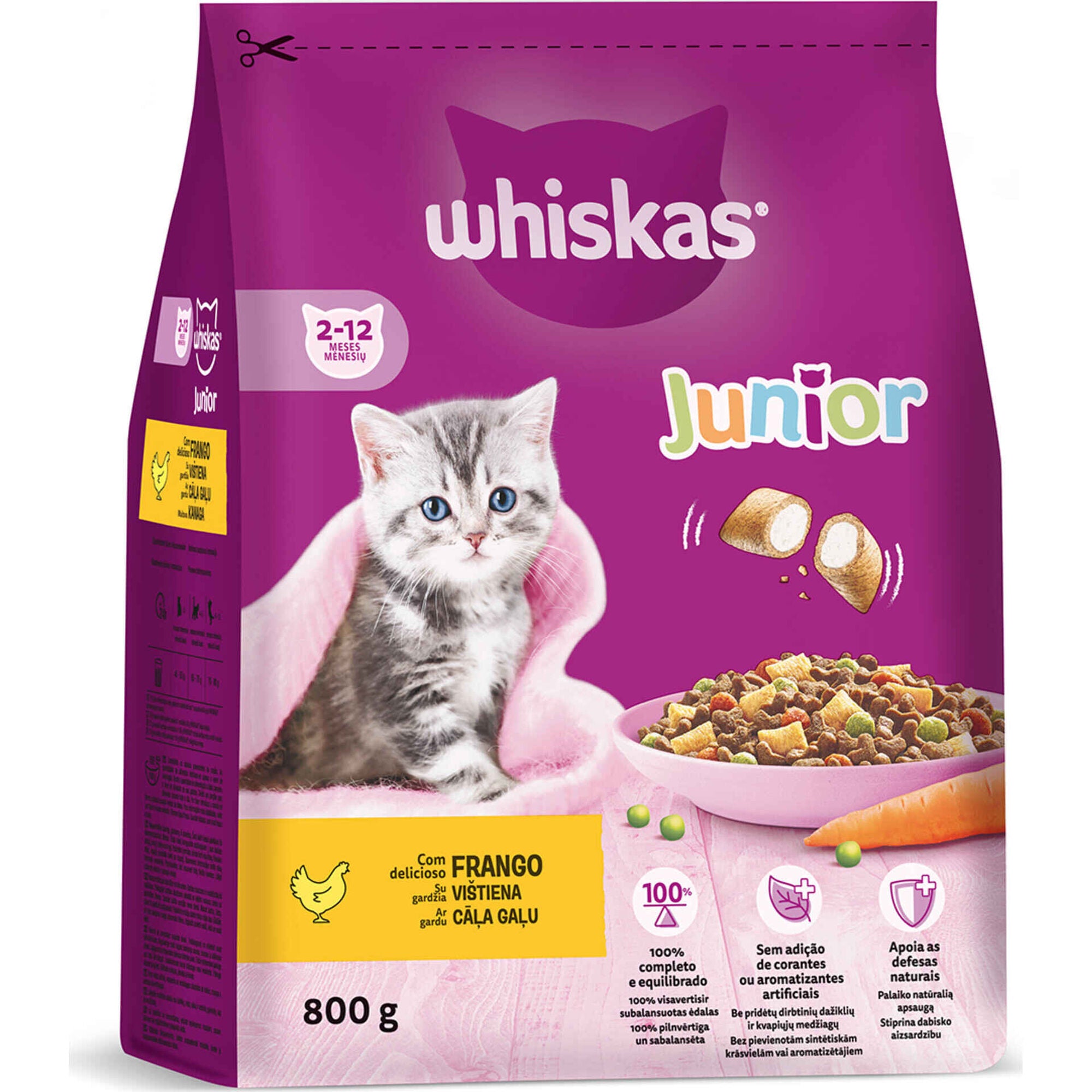 Ração Seca Whiskas Júnior de Frango para Gatinhos