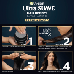 Garnier Ultra Suave Máscara Carvão 340 ml