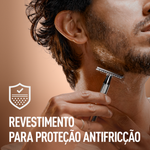 King C Gillette Máquina de Barbear Lâmina Dupla + 5 Recargas