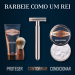 King C Gillette Máquina de Barbear Lâmina Dupla + 5 Recargas