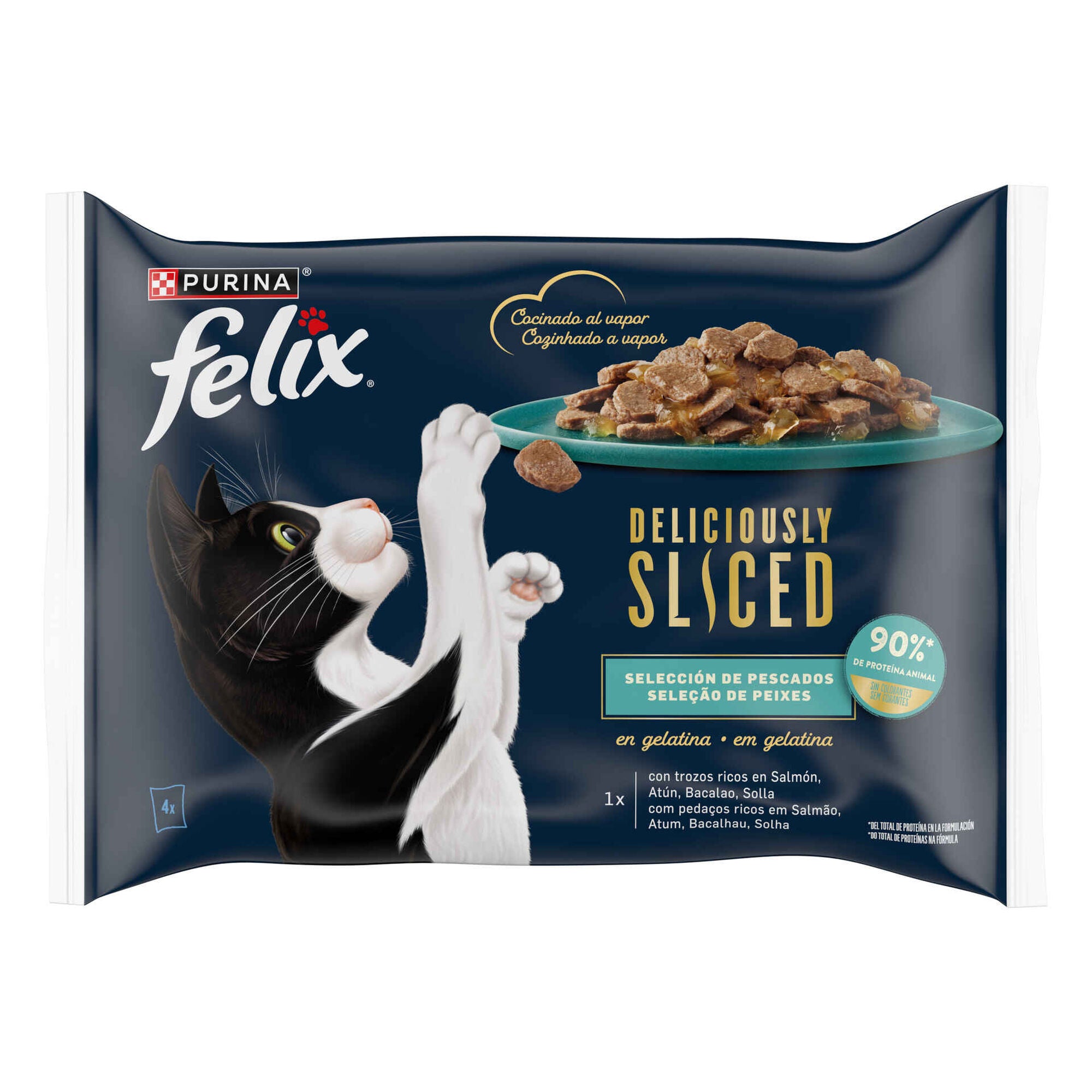 Comida Húmida para Gato Purina Felix Deliciously Sliced 4x80 g