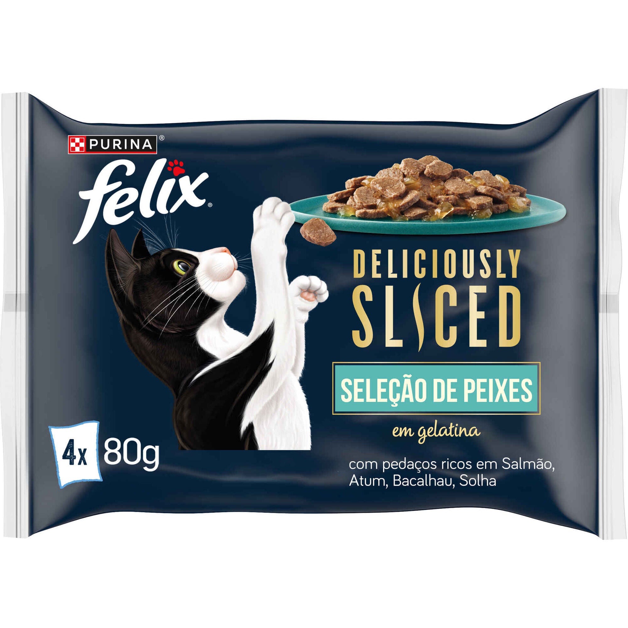 Comida Húmida para Gato Purina Felix Deliciously Sliced 4x80 g