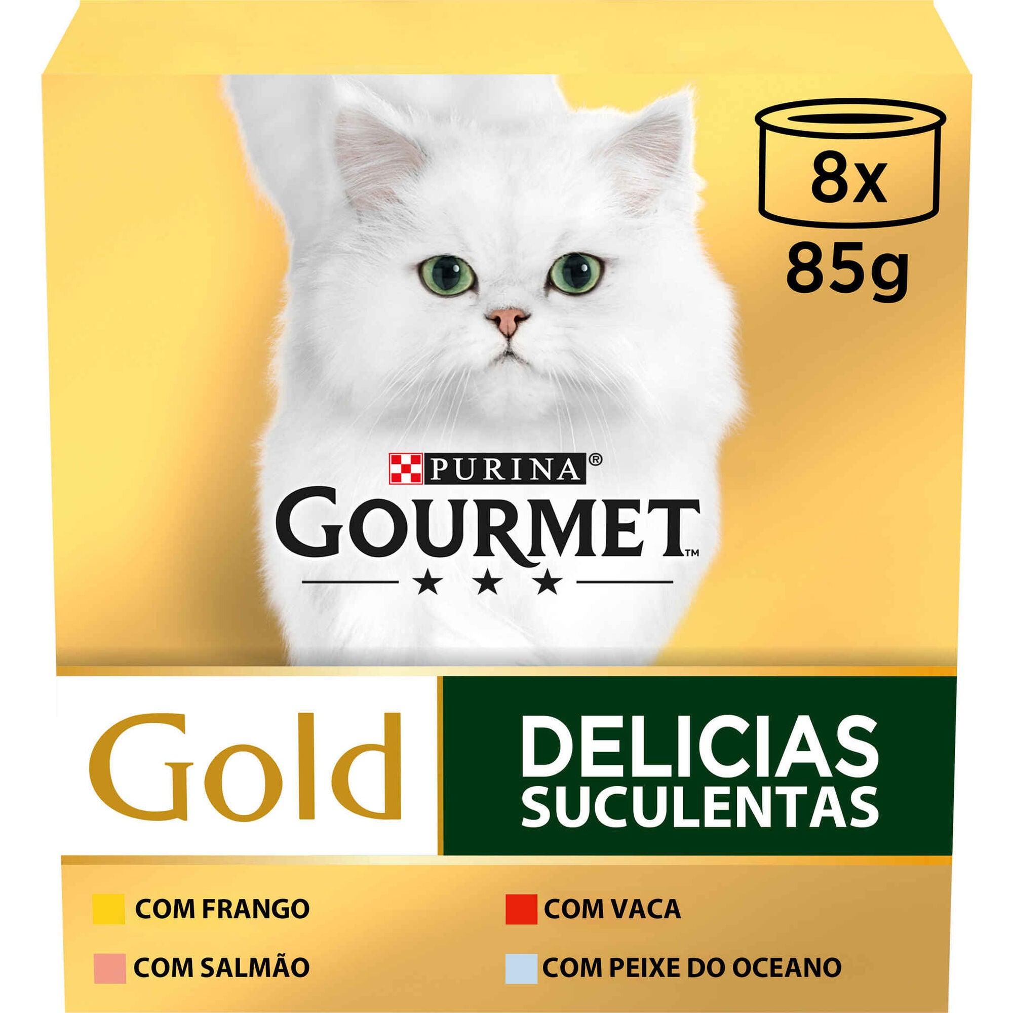 Purina Gourmet Gold Delícias Suculentas Multivariedade para Gato Adulto 8x85 g
