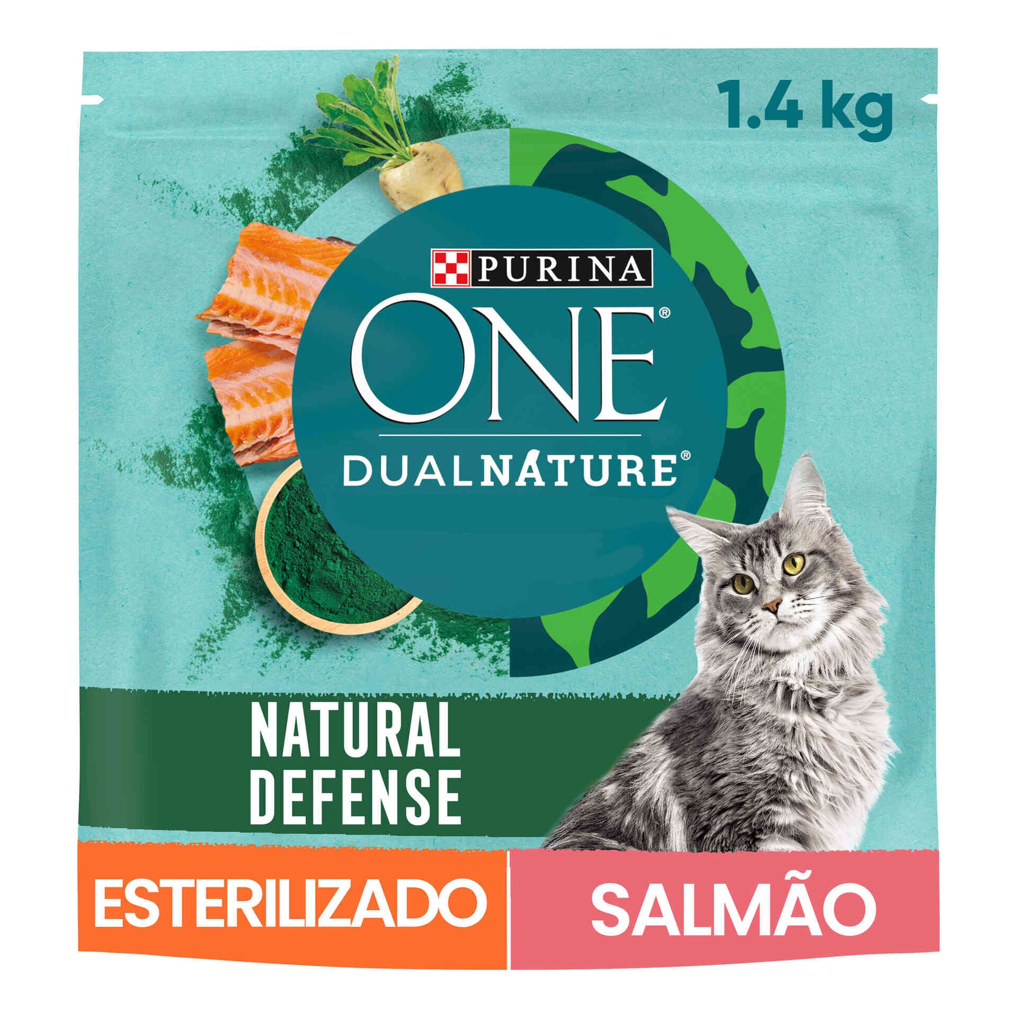 Purina One DualNature Ração para Gato Adulto Esterilizado Salmão 1,4 kg