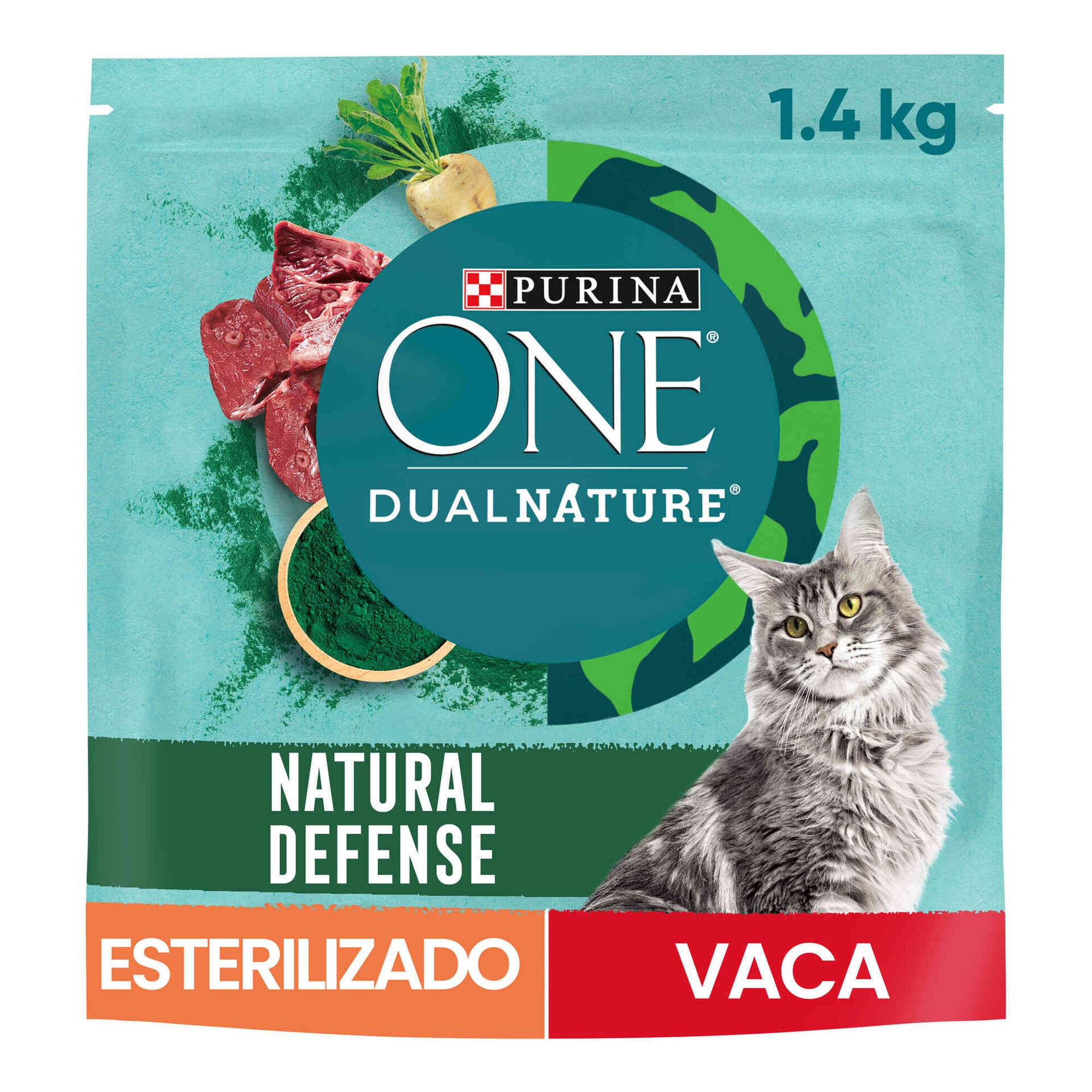 Purina One DualNature Ração Gato Adulto Esterilizado Vaca 1,4 kg