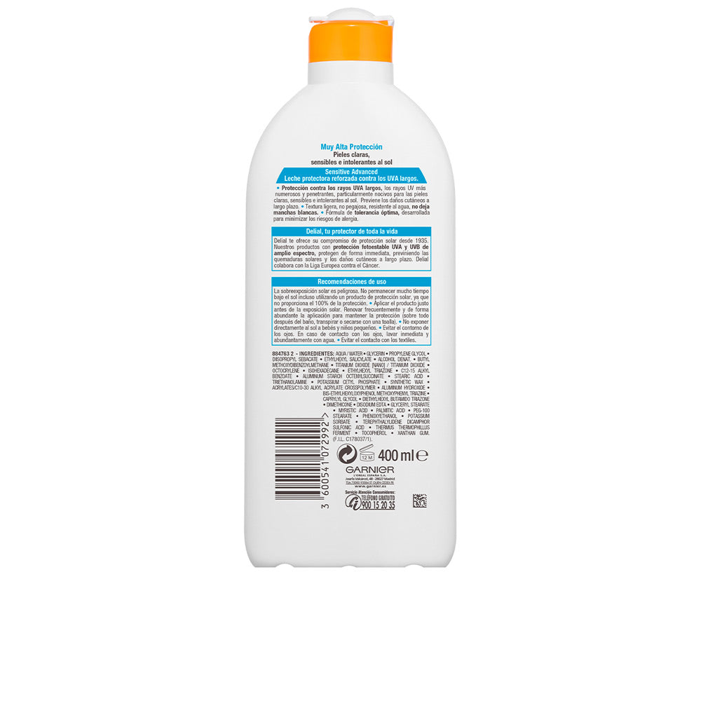 Garnier Sensível avançado leite fps50+ 400 ml