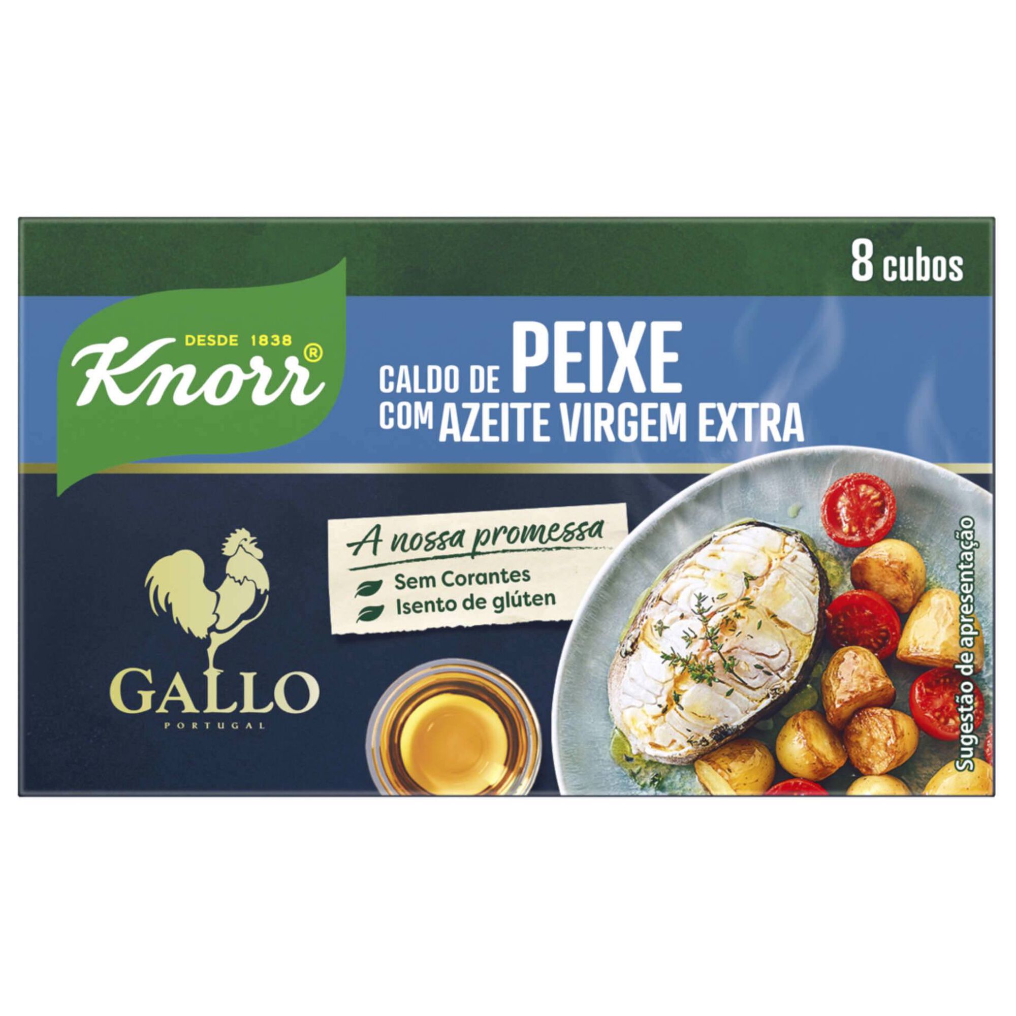 Caldo de Peixe em Cubos com Azeite Knorr 80 g 8 un