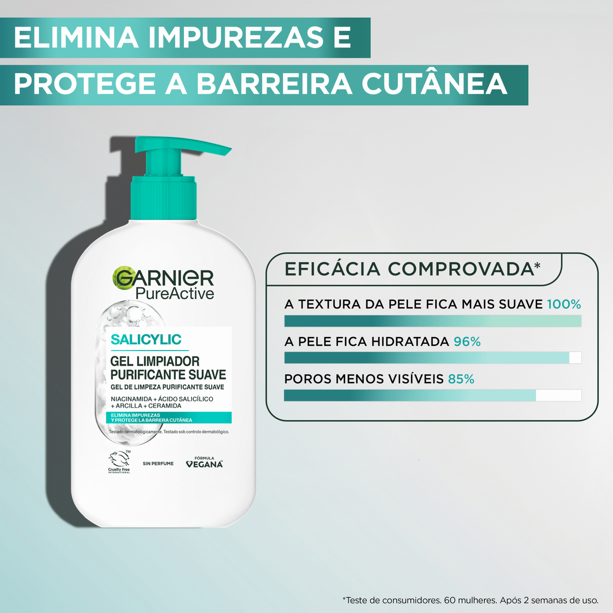 Garnier Skin Active Pure Gel de Limpeza Hidratante 250 ml