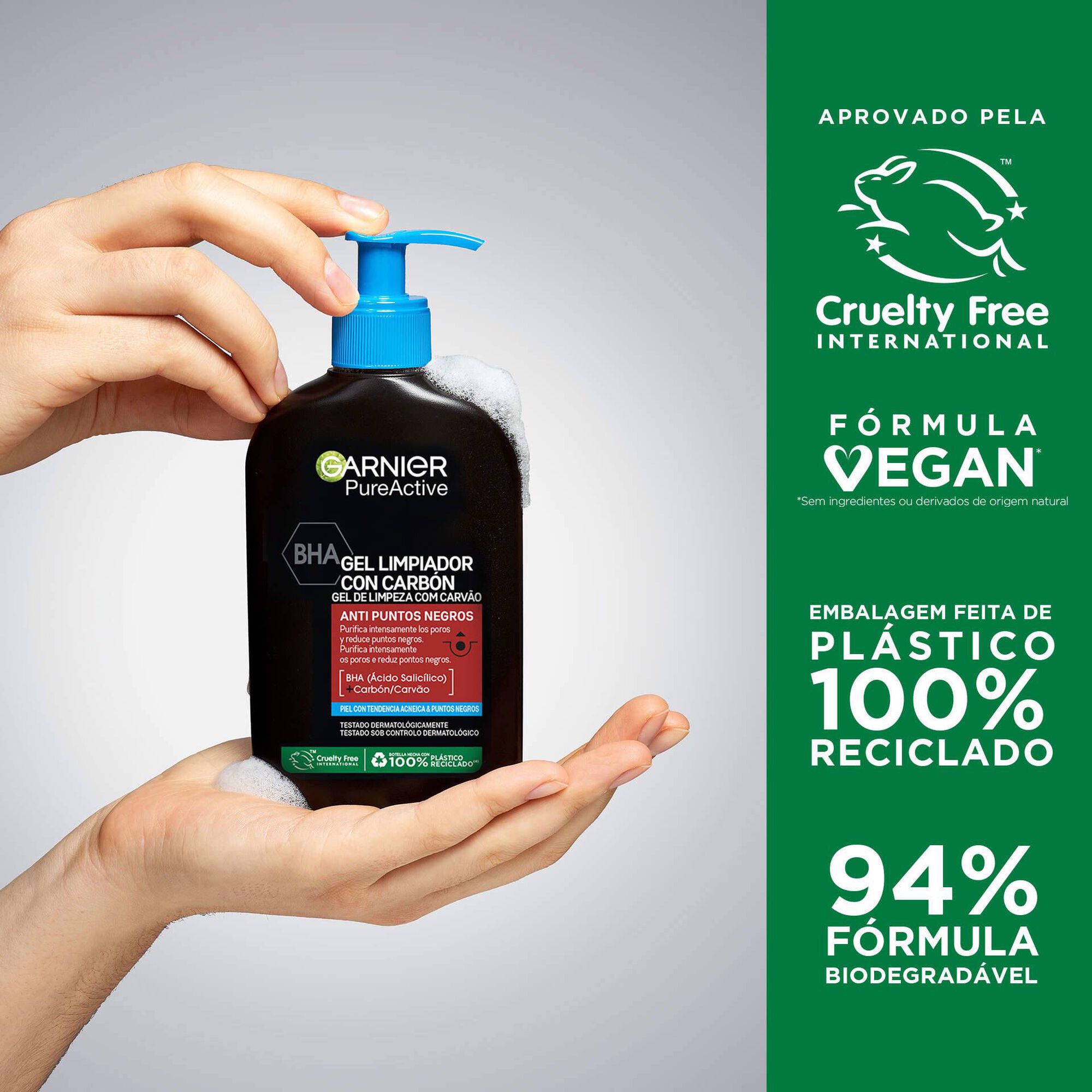 Garnier Skin Active Pure Gel de Limpeza Carvão 250 ml