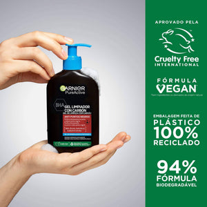 Garnier Skin Active Pure Gel de Limpeza Carvão 250 ml