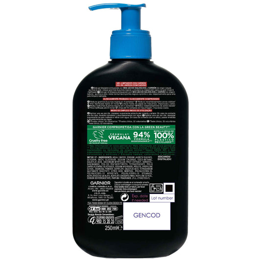 Garnier Skin Active Pure Gel de Limpeza Carvão 250 ml