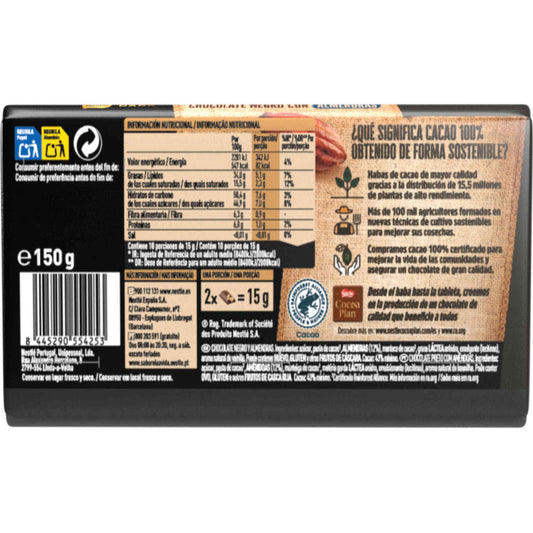 Nestlé Chocolate Preto com Amêndoas 150 g