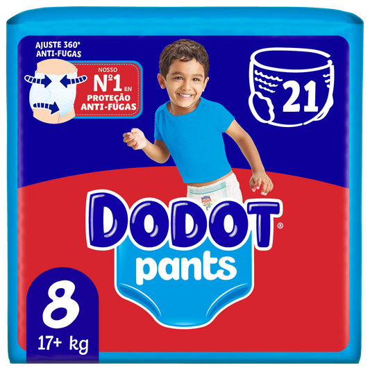 Dodot Pants Azul Fraldas T8 mais de 17 kg 21 un