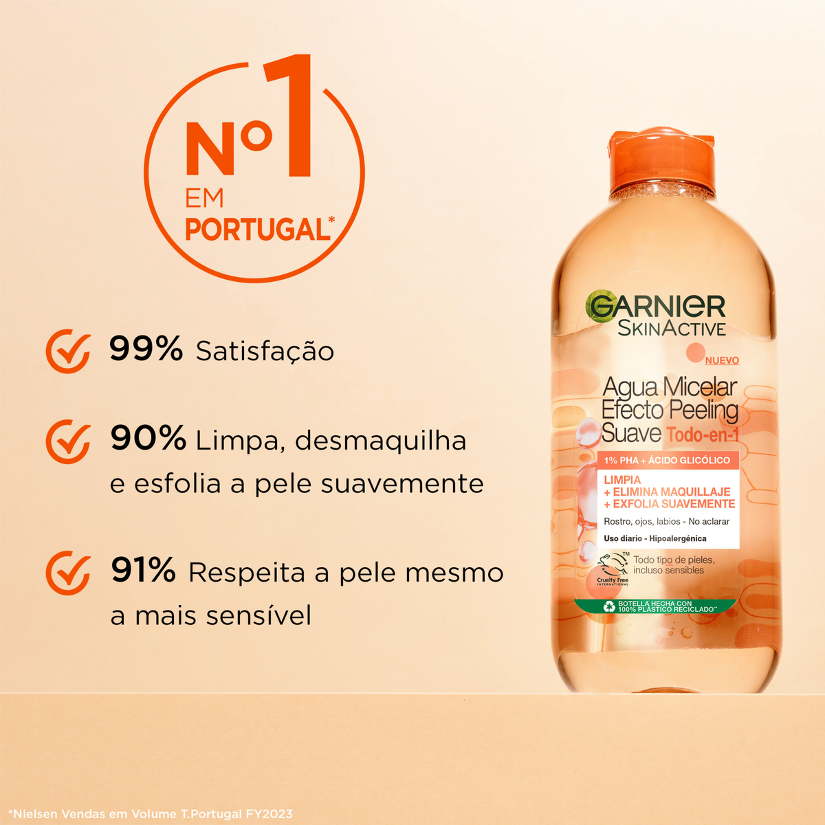 Garnier Skin Active Água Micelar Efeito Peeling 400 ml
