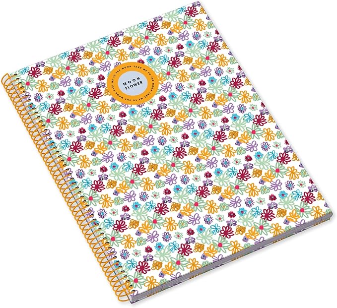 Ambar Caderno Espiral Capa Dura A4 80f 100g Teen Moonflower Quadriculado