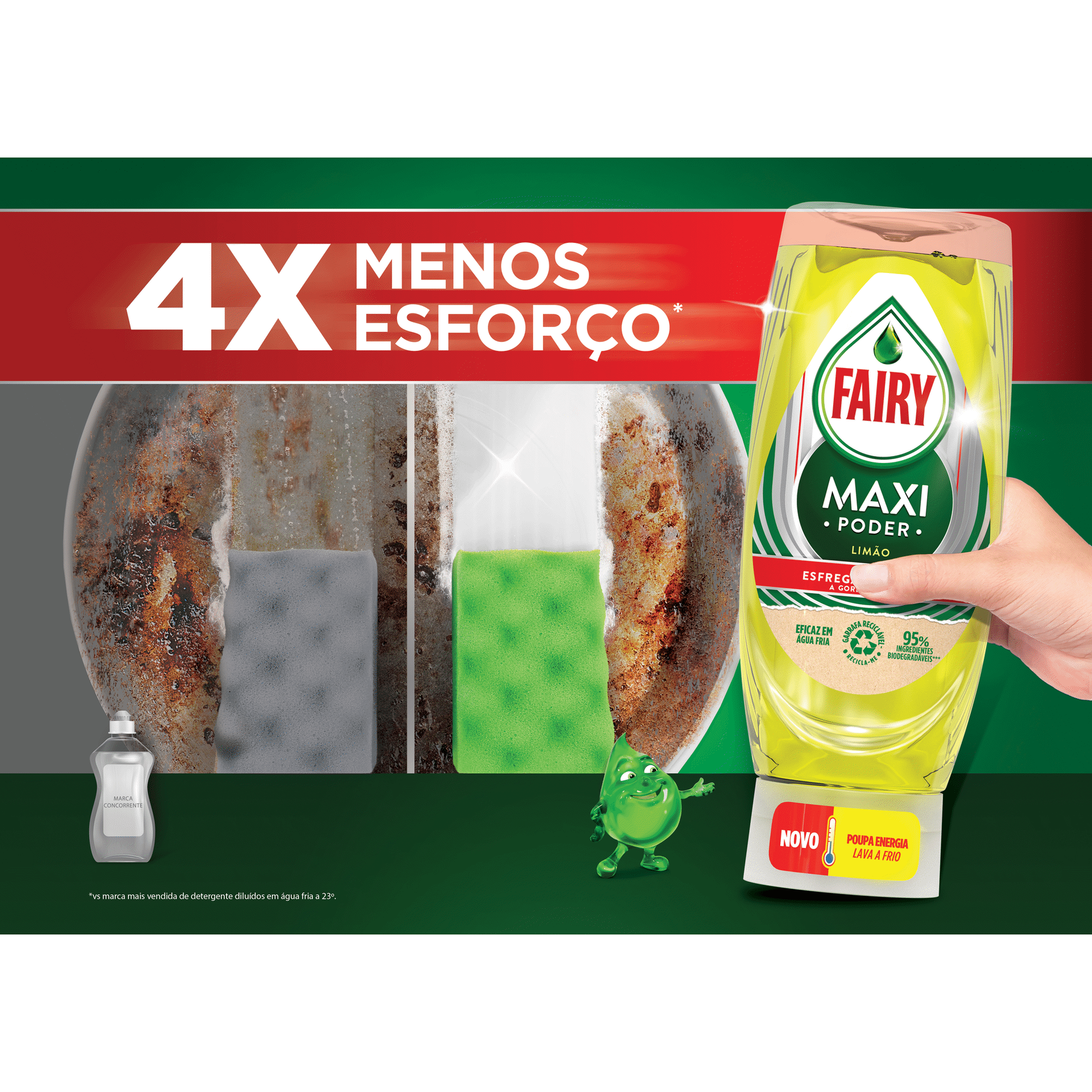 Fairy MaxPower Limão Detergente Loiça Manual 450ML