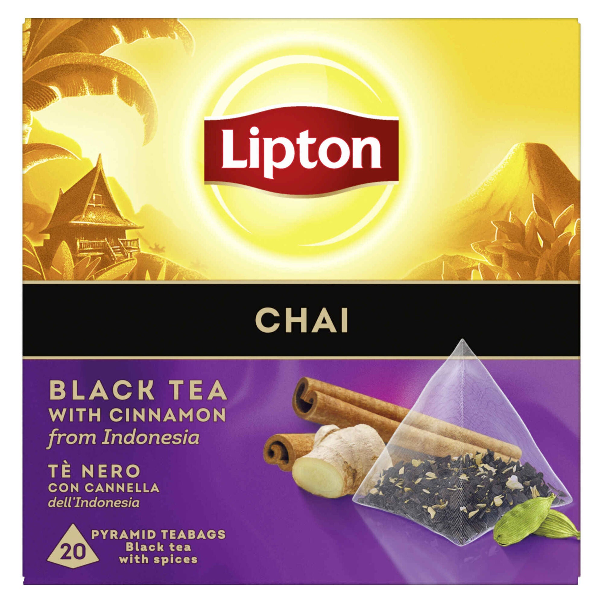 Chá Preto Chai em Saquetas Lipton 34 g 20 un