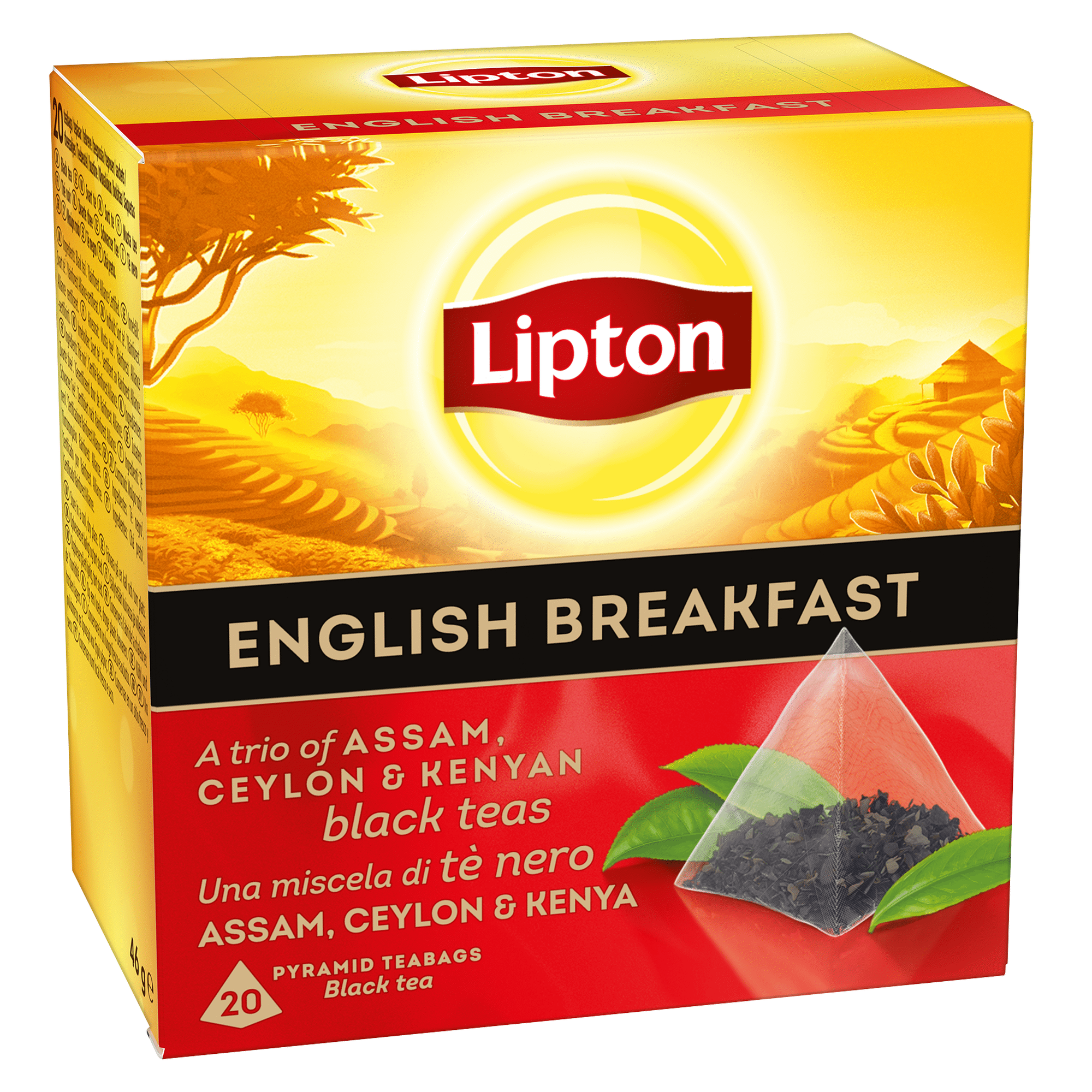 Chá Preto English Breakfast Lipton Saquetas Pirâmide 34 g 20 un