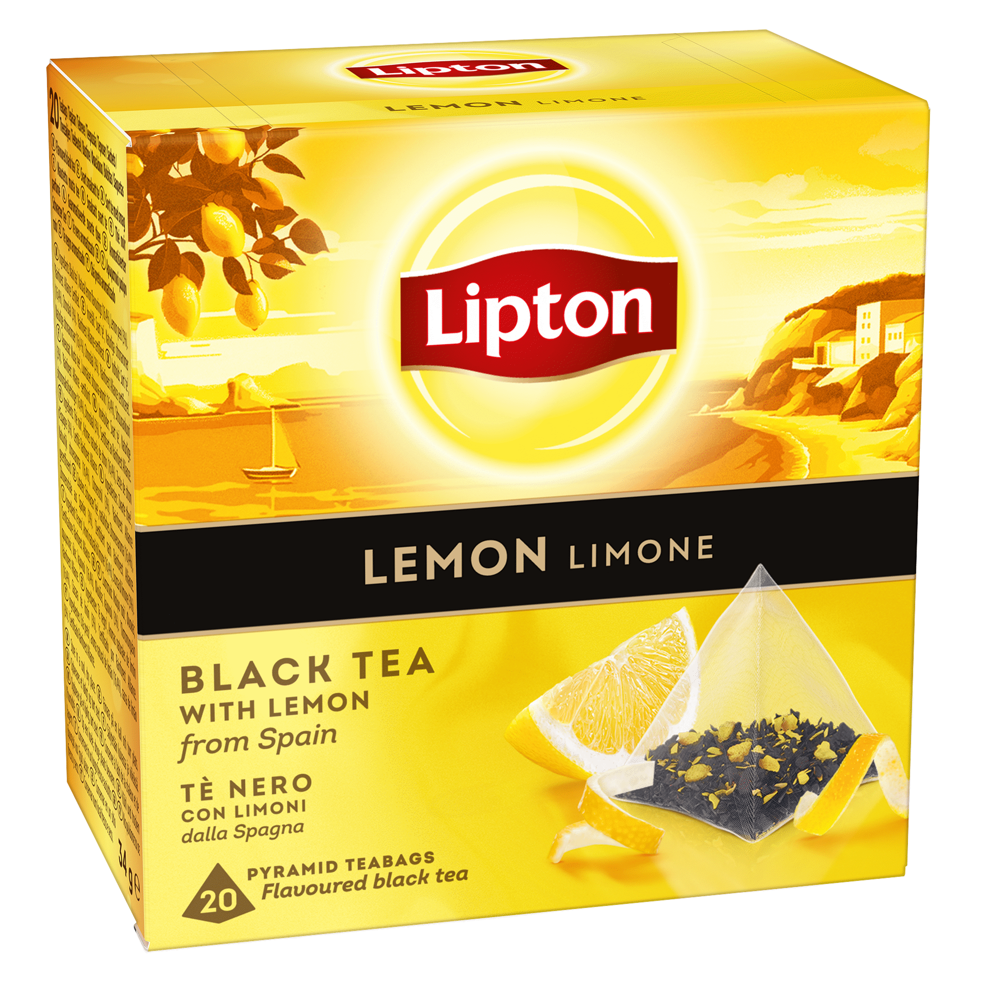 Chá Preto e Limão Pyramid Lipton 34 g 20 un