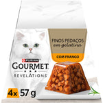 Purina Gourmet Revelations Comida Húmida Gato Adulto Frango, 4 porções 4x57 g