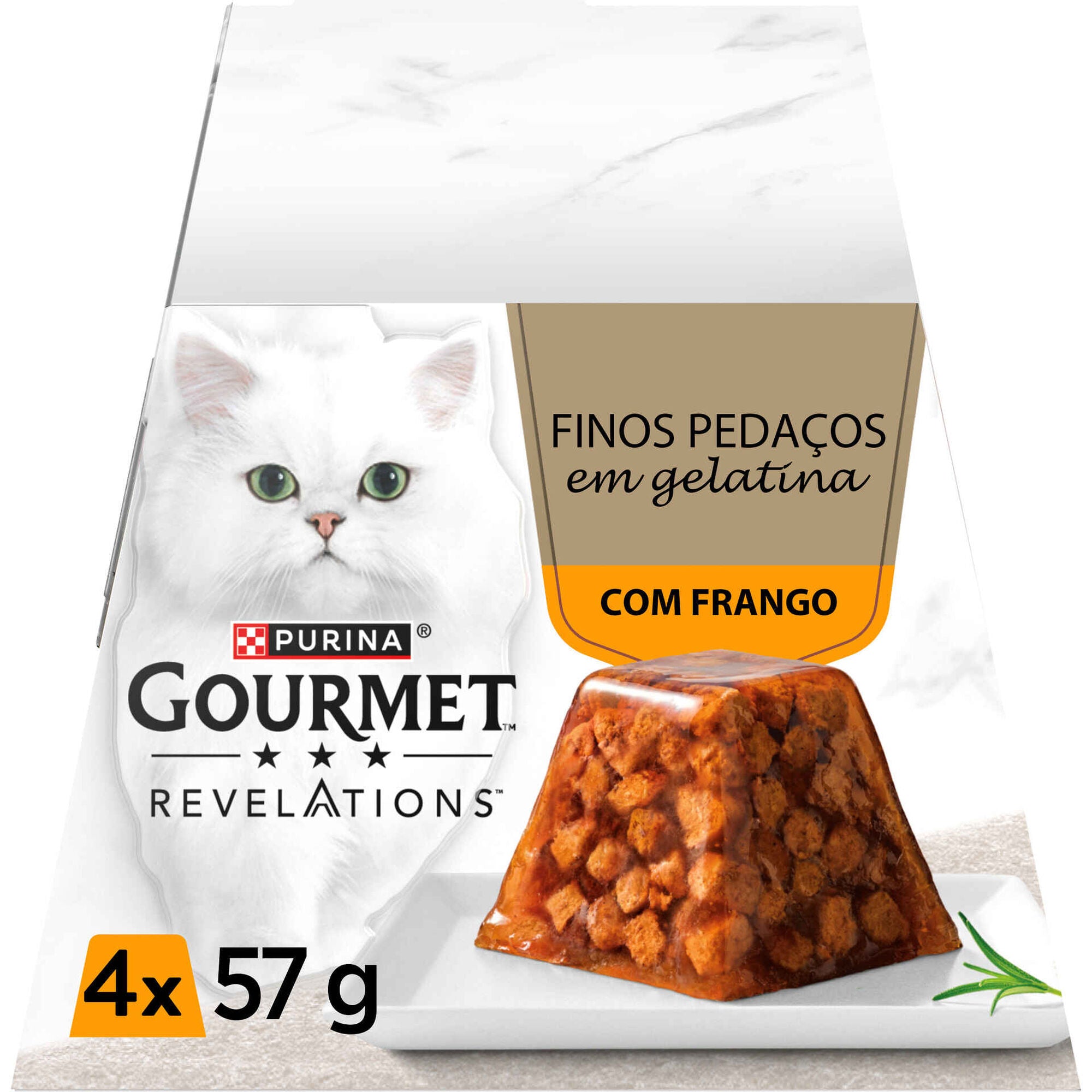 Purina Gourmet Revelations Comida Húmida Gato Adulto Frango, 4 porções 4x57 g