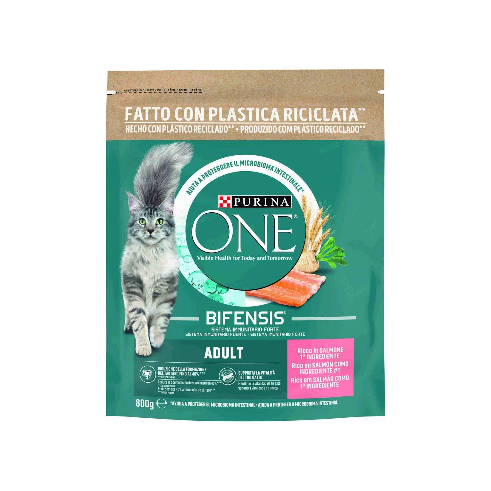 Purina One Ração para Gato Adulto com Salmão 800 g