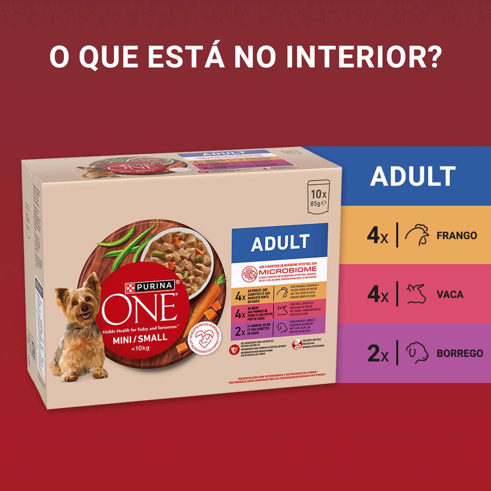 Purina One Mini Comida Húmida para Cães Pequenos Mix 10x85 g