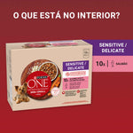 Purina One Mini Delicate Salmão para Cão Adulto 10x85 g
