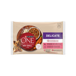 Purina One Mini Delicate Salmão para Cão Adulto 4x85 g