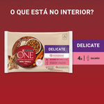 Purina One Mini Delicate Salmão para Cão Adulto 4x85 g