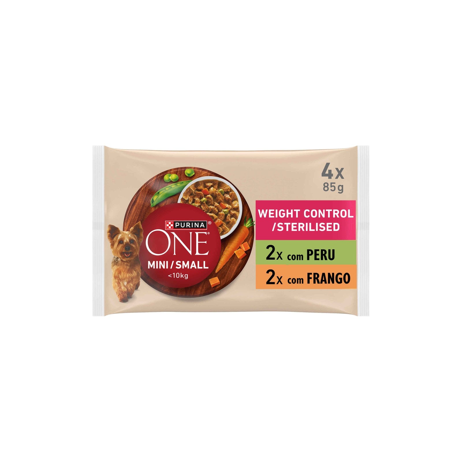Purina One Mini Comida Húmida Cão Adulto Controlo de Peso 4x85 g
