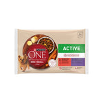 Purina One Mini Active Vaca para Cão Adulto 4x85 g