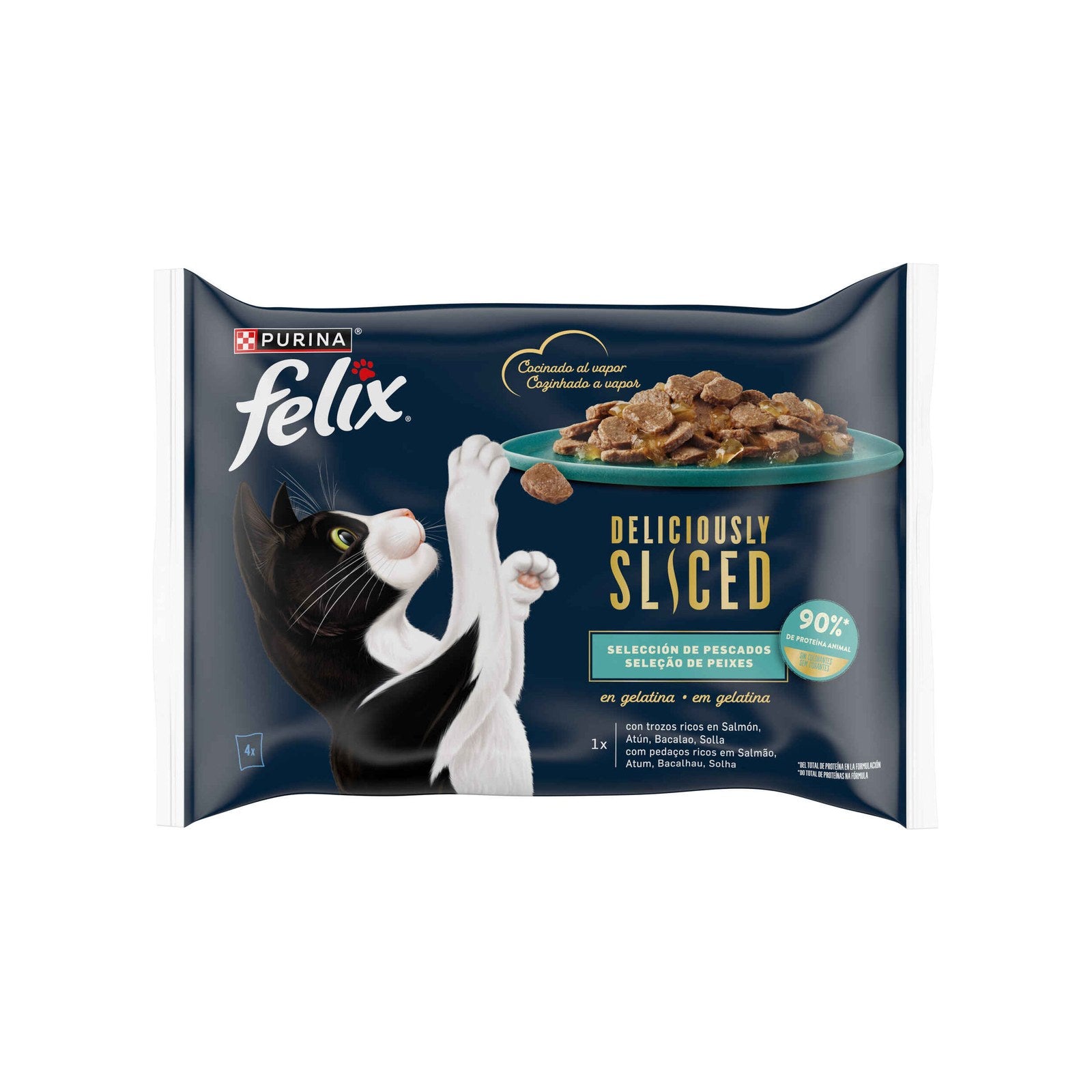 Comida Húmida para Gato Purina Felix Deliciously Sliced 4x80 g