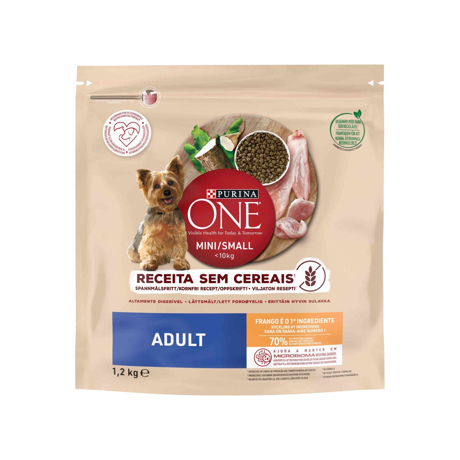 Ração Purina One Mini/Small Adult Grain Free Frango 1,2 kg