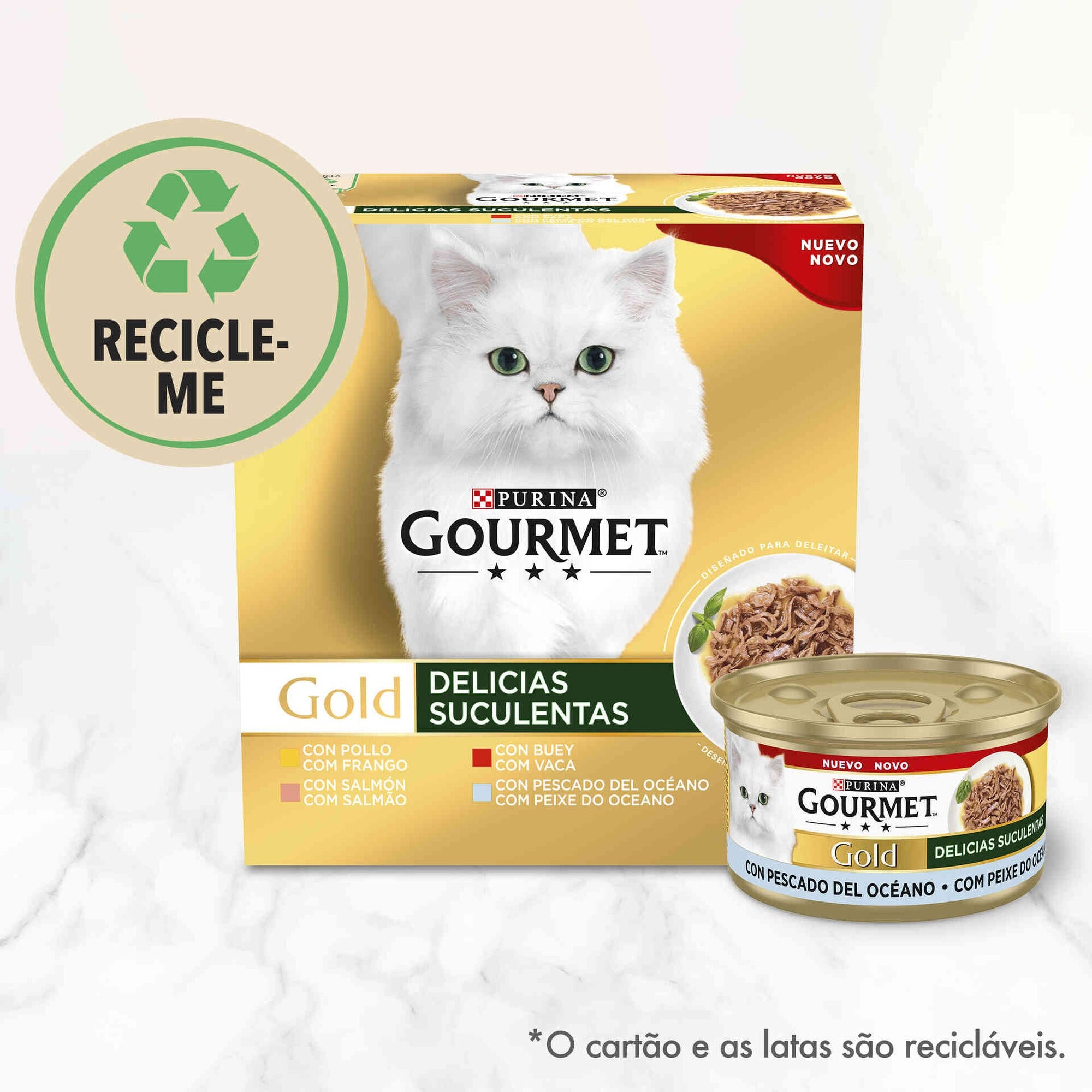 Purina Gourmet Gold Delícias Suculentas Multivariedade para Gato Adulto 8x85 g