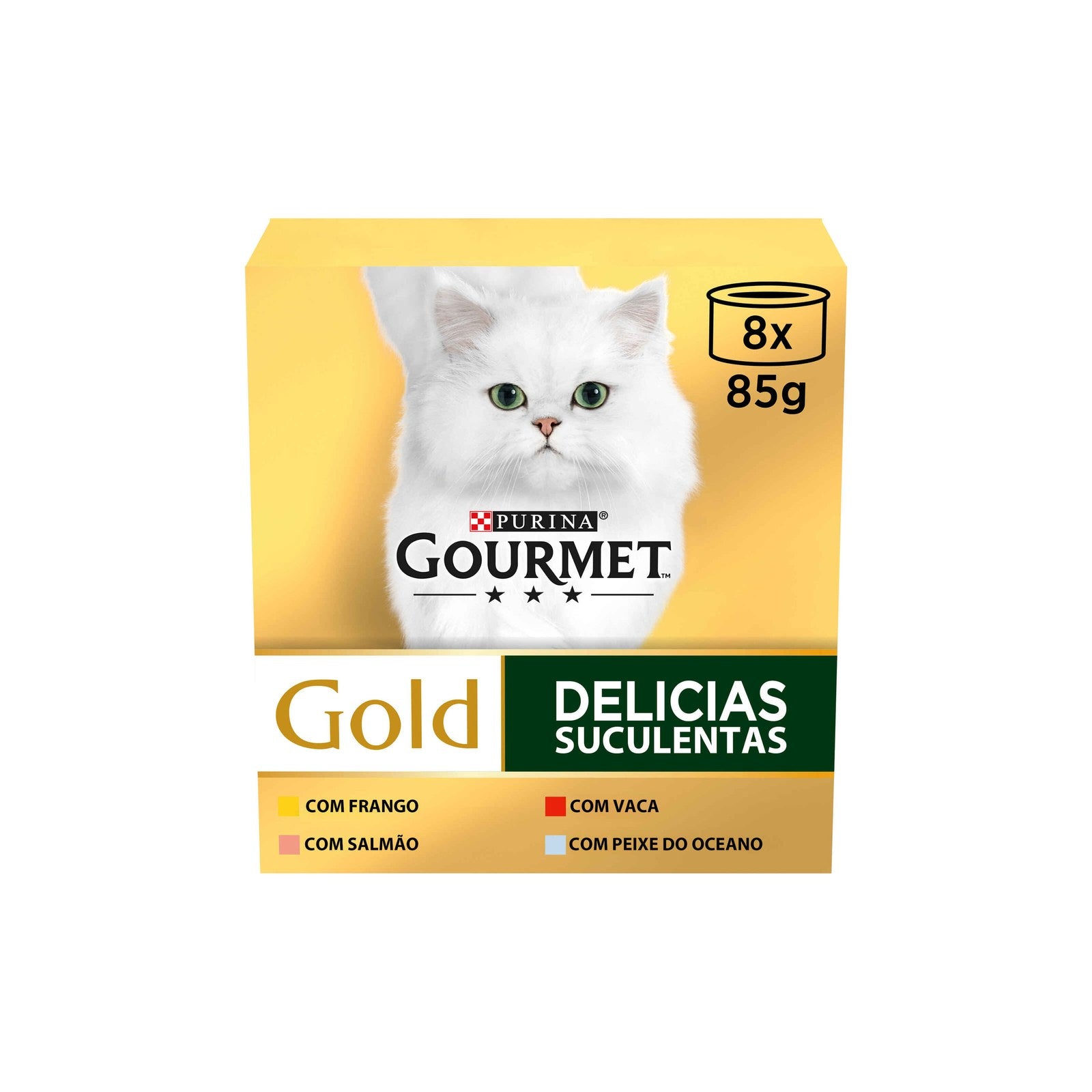 Purina Gourmet Gold Delícias Suculentas Multivariedade para Gato Adulto 8x85 g
