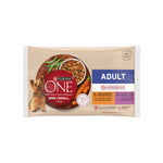 Purina One Mini Comida Húmida para Cão Adulto Sabor Vaca 4x85 g