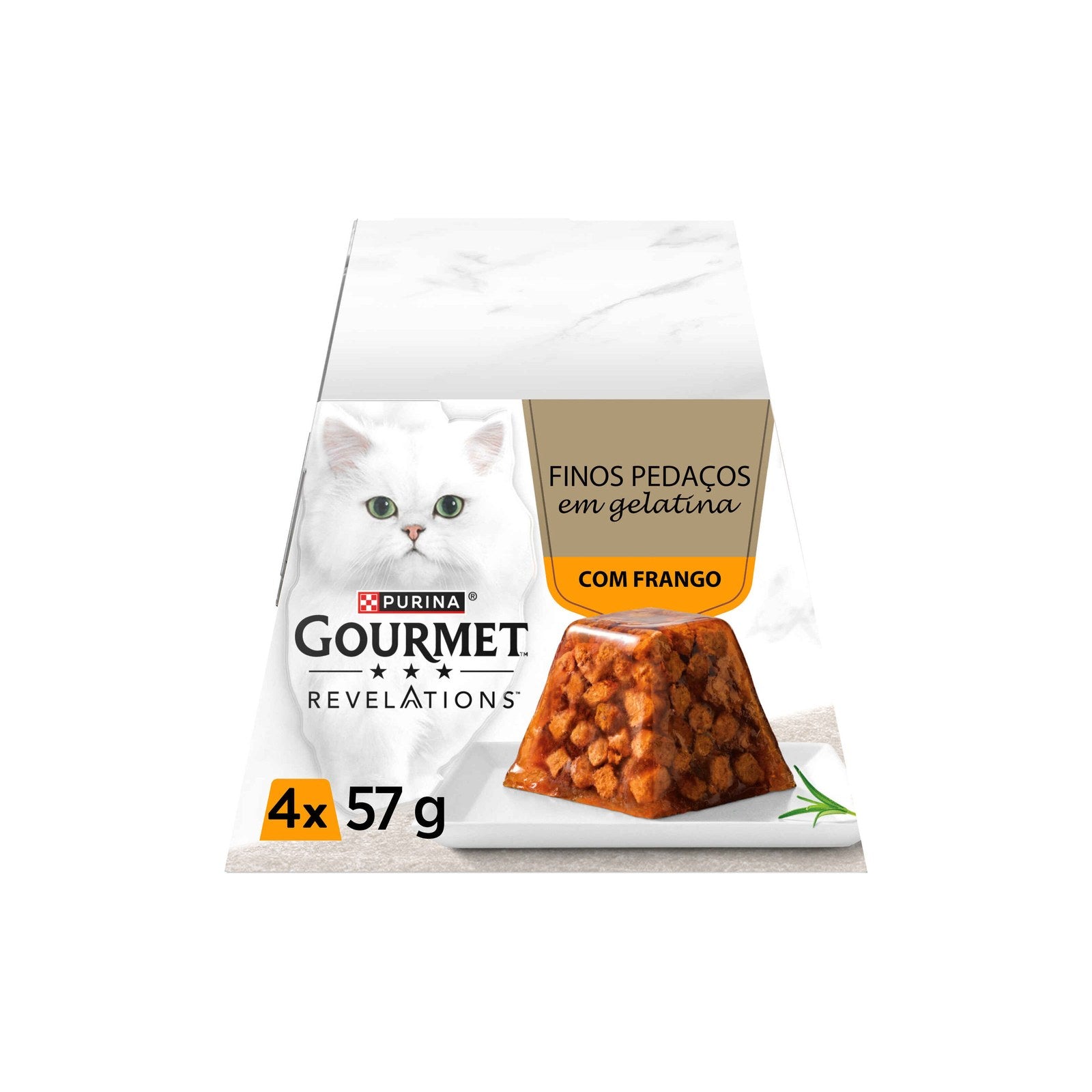 Purina Gourmet Revelations Comida Húmida Gato Adulto Frango, 4 porções 4x57 g