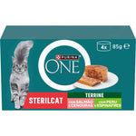 Purina One Terrine Salmão e Cenouras para Gato Adulto Esterilizado 4x85 g
