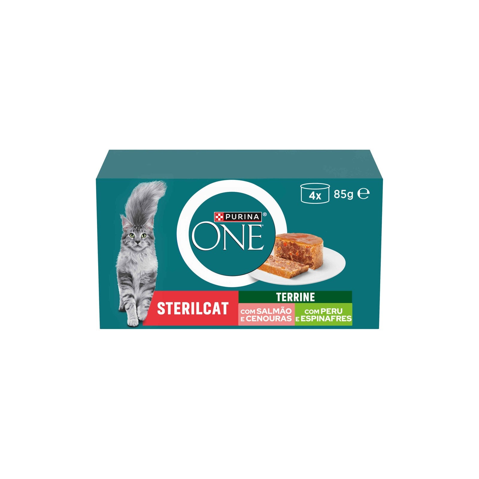 Purina One Terrine Salmão e Cenouras para Gato Adulto Esterilizado 4x85 g