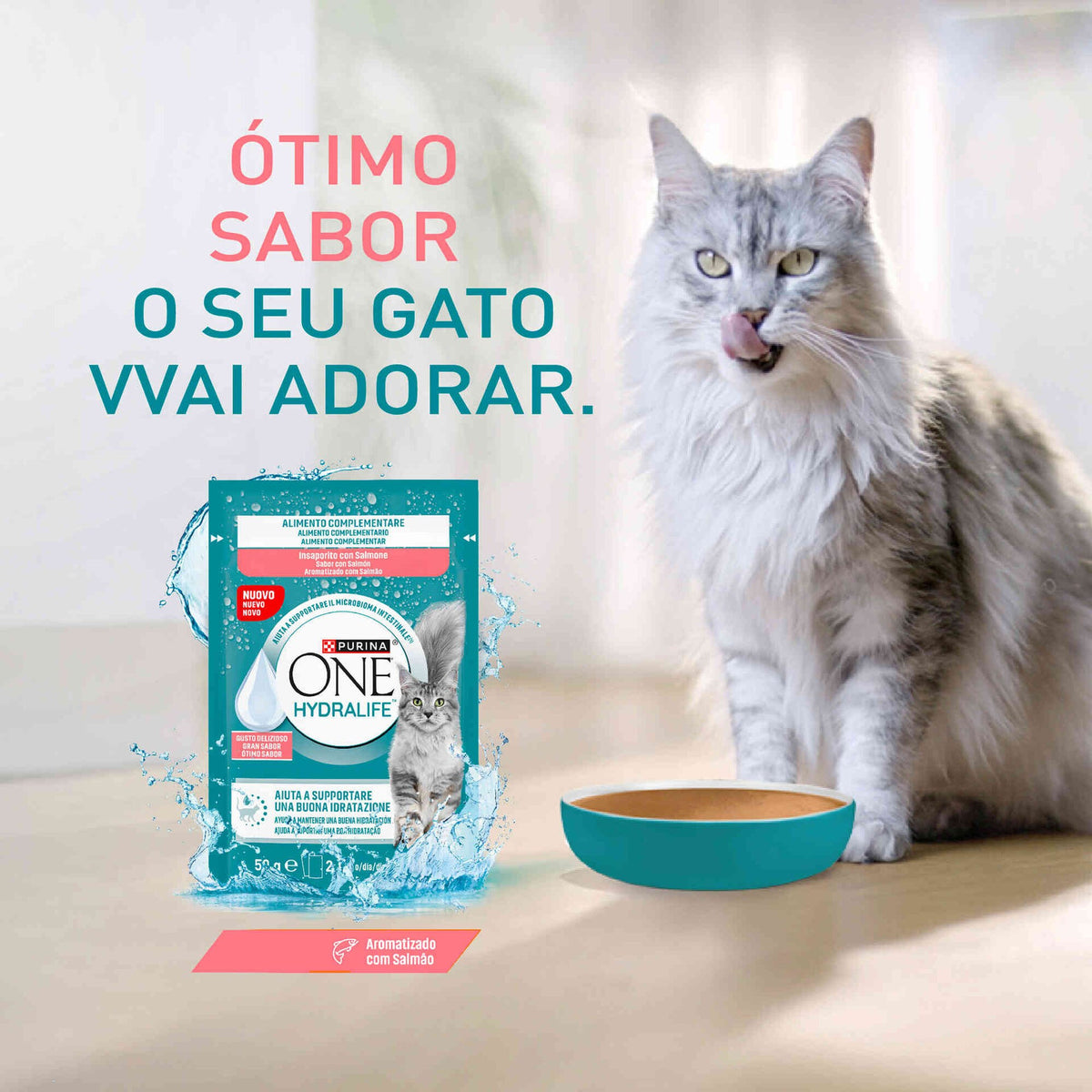 Purina One Hydra Life Snack Líquido Salmão para Gato 50 g