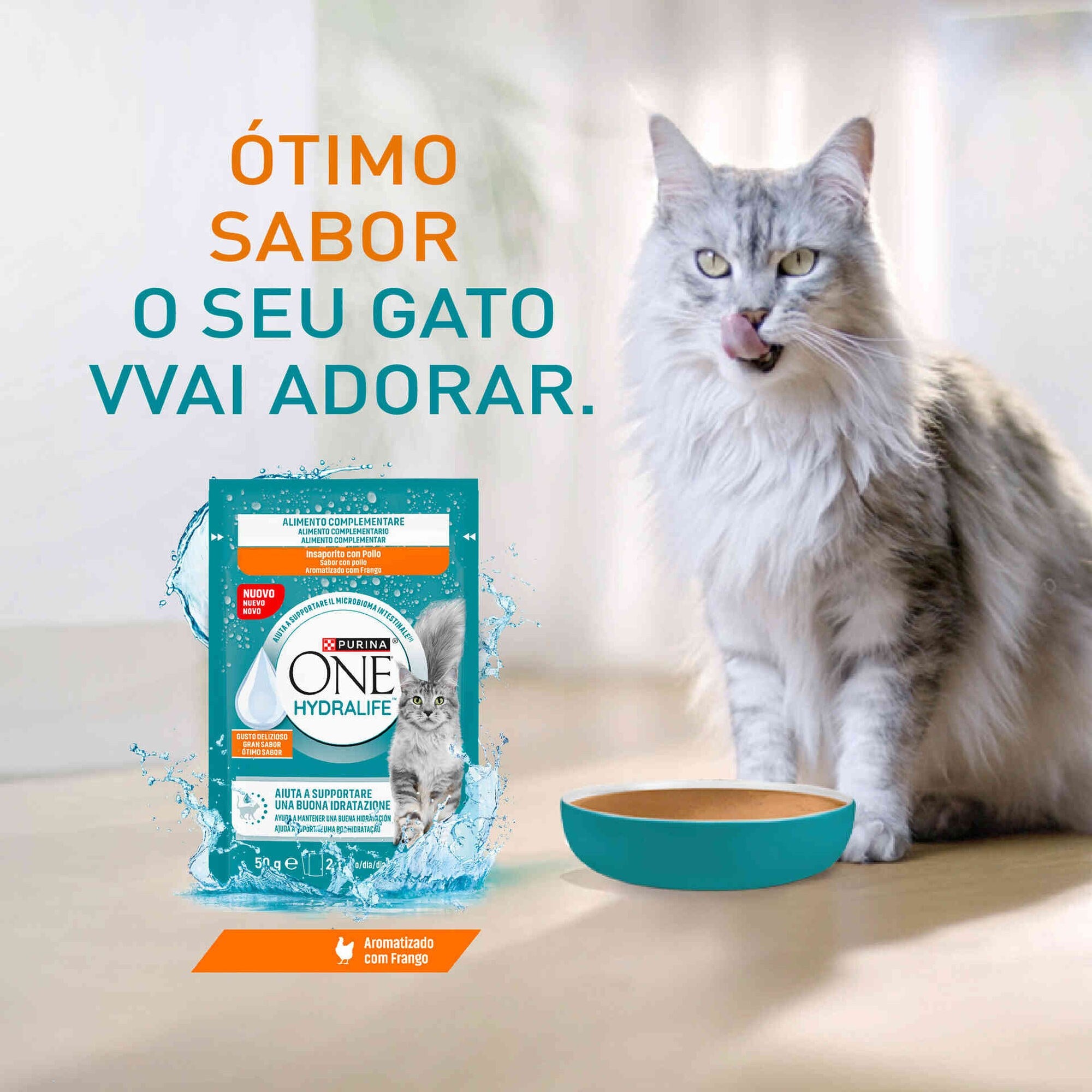 Purina One Hydra Life Snack Líquido para Gato Frango 50 g