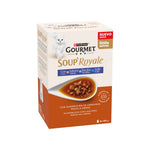 Purina Gourmet Soup Royale Snack Líquido Gato Salmão, Bacalhau e Solha 45 g 6x45 g