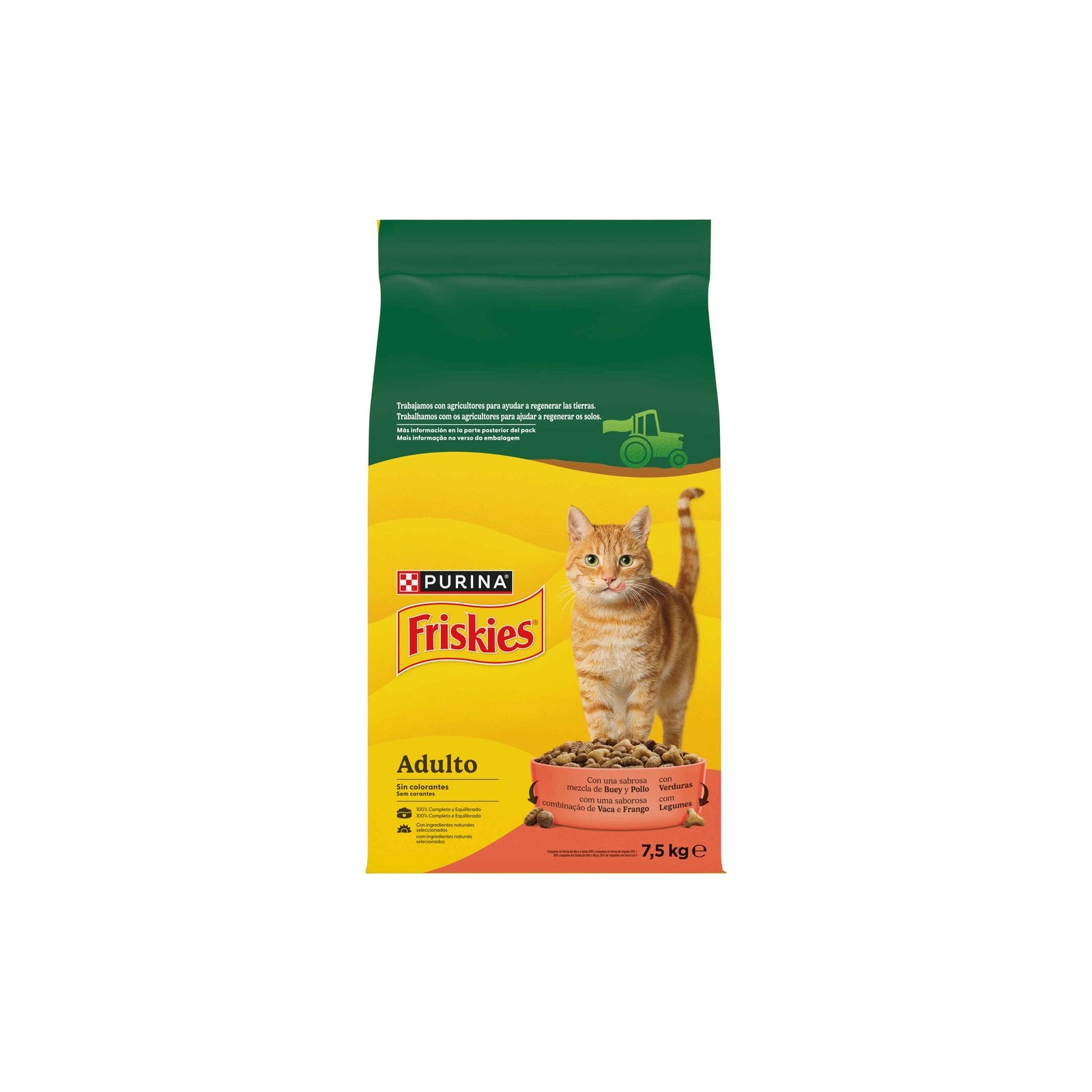 Friskies Ração Seca para Gato Adulto Vaca, Frango e Legumes 7,5 kg
