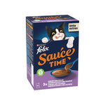 Felix Sauce Time Snack Líquido Frango para Gato Adulto, Saquetas 6x40 g