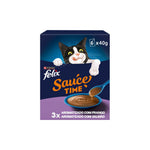 Felix Sauce Time Snack Líquido Frango para Gato Adulto, Saquetas 6x40 g
