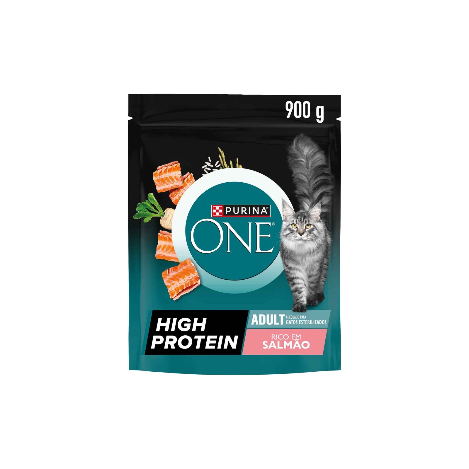 Ração Purina One High Protein para Gato Adulto com Salmão 900 g