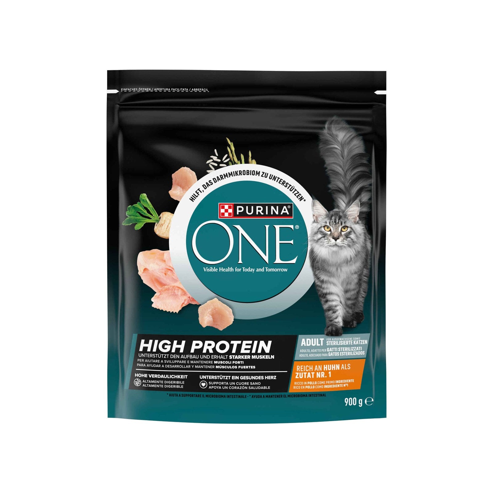 Purina One Ração Gato Adulto High Protein Frango 900 g