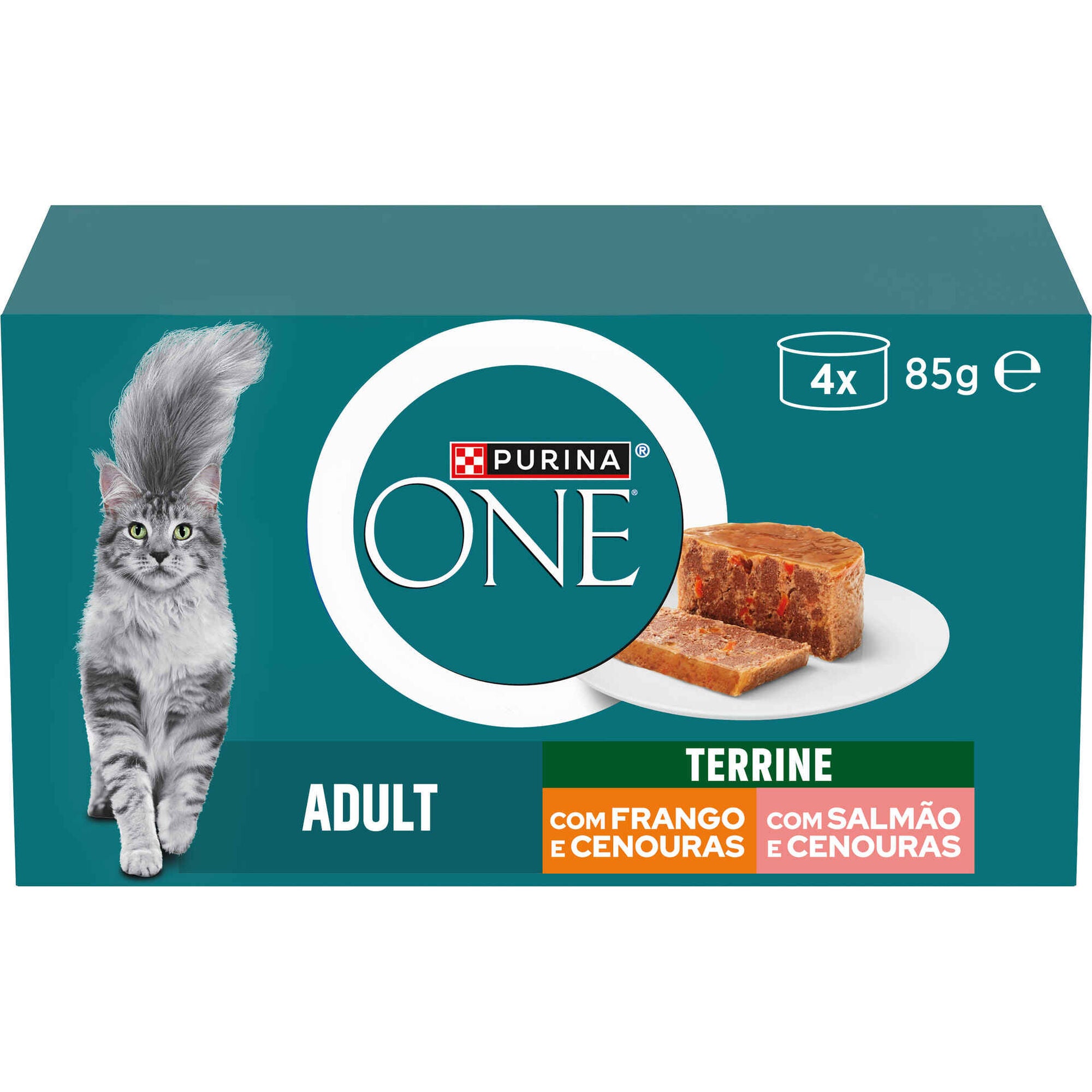 Purina One Terrine para Gato Adulto Frango e Cenouras 4x85 g