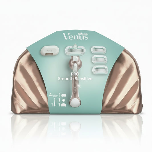 Gillette Venus Conjunto Pro Smooth Sensitive com Cabo + 4 Recargas + Suporte + Capa + Bolsa